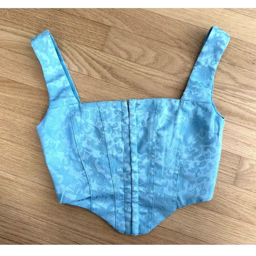 Princess Polly Day Dreaming Corset Top Blue size 0 Coquette Rococo Y2k Style